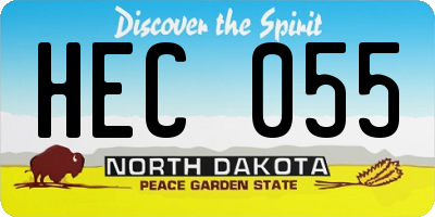 ND license plate HEC055