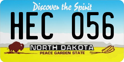 ND license plate HEC056