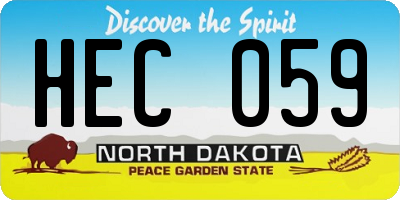 ND license plate HEC059