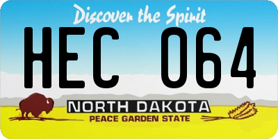 ND license plate HEC064