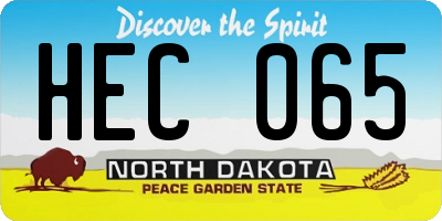 ND license plate HEC065