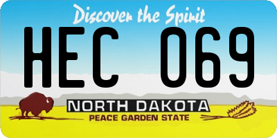 ND license plate HEC069
