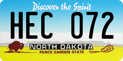 ND license plate HEC072