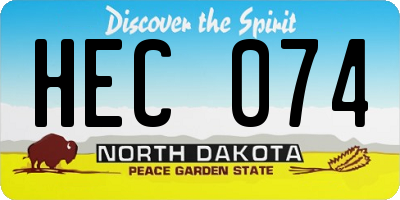 ND license plate HEC074
