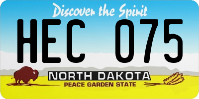ND license plate HEC075
