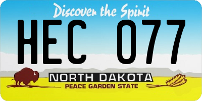 ND license plate HEC077