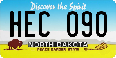 ND license plate HEC090