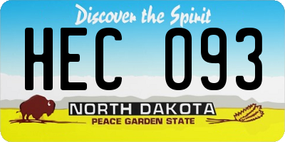 ND license plate HEC093
