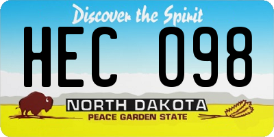 ND license plate HEC098