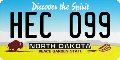 ND license plate HEC099