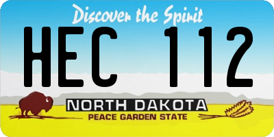 ND license plate HEC112