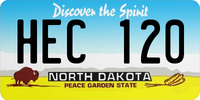 ND license plate HEC120