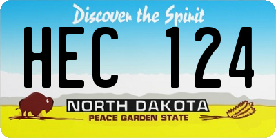 ND license plate HEC124