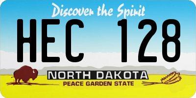 ND license plate HEC128