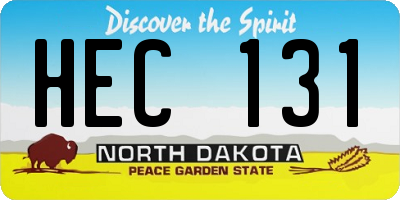 ND license plate HEC131