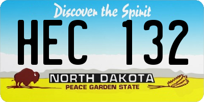ND license plate HEC132