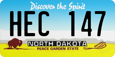ND license plate HEC147