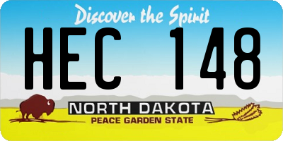 ND license plate HEC148