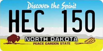 ND license plate HEC150