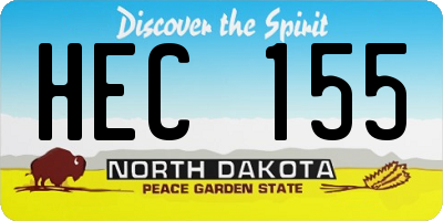 ND license plate HEC155