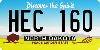 ND license plate HEC160