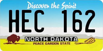 ND license plate HEC162