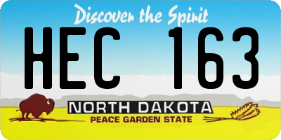 ND license plate HEC163