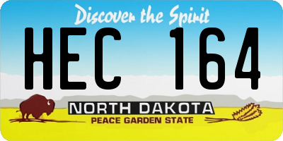 ND license plate HEC164