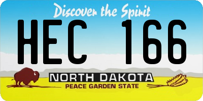 ND license plate HEC166