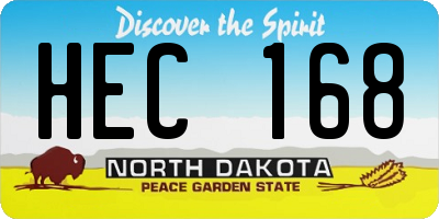 ND license plate HEC168