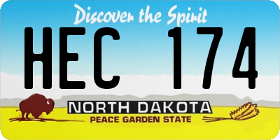 ND license plate HEC174