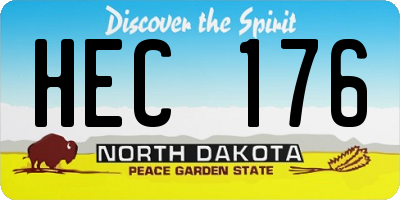 ND license plate HEC176