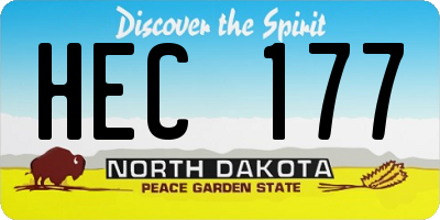 ND license plate HEC177