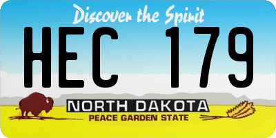 ND license plate HEC179