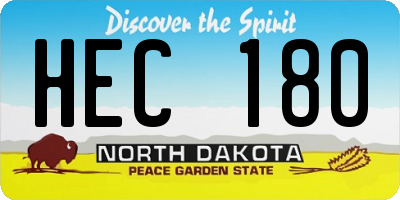 ND license plate HEC180
