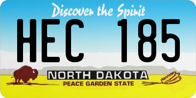 ND license plate HEC185