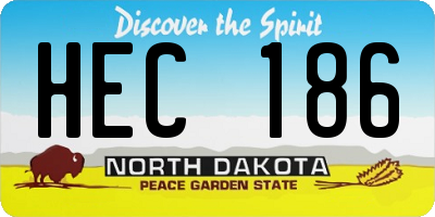 ND license plate HEC186