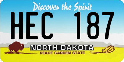 ND license plate HEC187