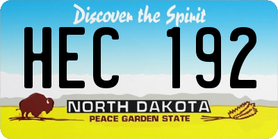 ND license plate HEC192