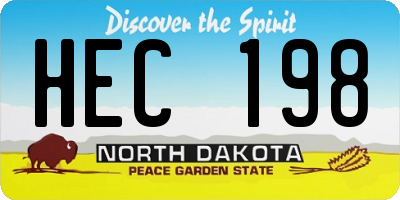 ND license plate HEC198