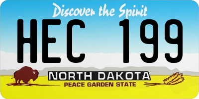 ND license plate HEC199