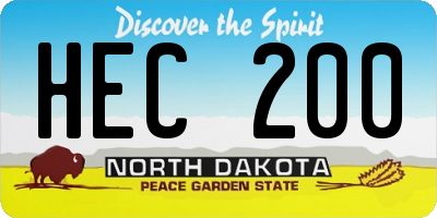 ND license plate HEC200