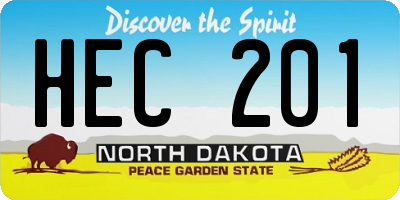 ND license plate HEC201