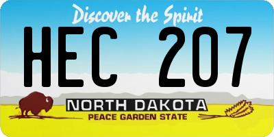 ND license plate HEC207