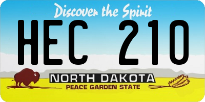 ND license plate HEC210