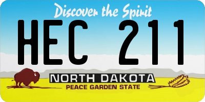 ND license plate HEC211