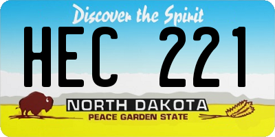 ND license plate HEC221