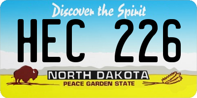 ND license plate HEC226