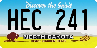ND license plate HEC241