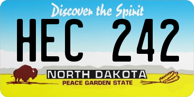ND license plate HEC242